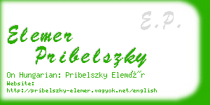 elemer pribelszky business card